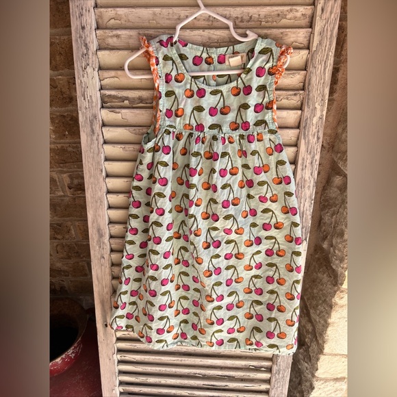 Pink Chicken Dress Girls Size 7  Mint Cherry Print. Good used condition - Picture 1 of 5